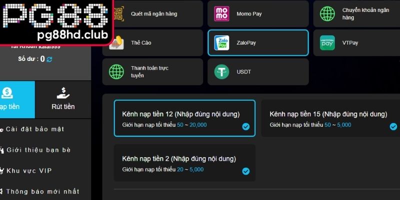 Câu hỏi thường xuyên về giao dịch nạp tiền và rút tiền